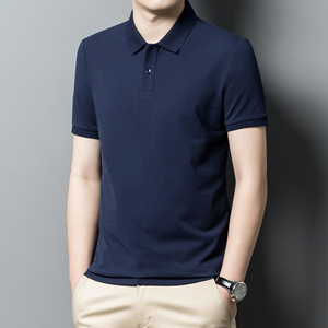 T-Shirt Formale in Cotone Lavorato a Maglia di Alta Qualità, Antipiega, con <span class=keywords><strong>Filo</strong></span> Dorato per Uomo, Produzione ODM Personalizzata all'Ingrosso - Product Image 1