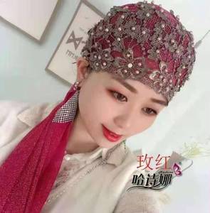 Elegante Pañuelo para la Cabeza con Cuentas Acrílicas, Gorro de Mujer Moderno para Primavera/Verano, Transpirable y Ecológico, Islámico - Product Image 1