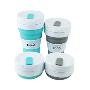 New Products Free Sample Collapsible Silicone Cup Travel Folding Cup Silicone Collapsible Coffee Cup