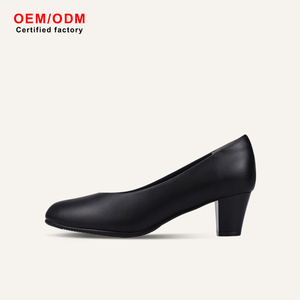 Zapatos <span class=keywords><strong>de</strong></span> Tacón <span class=keywords><strong>de</strong></span> Aguja <span class=keywords><strong>de</strong></span> Cuero Negro para Mujer, Zapatos <span class=keywords><strong>de</strong></span> Trabajo <span class=keywords><strong>de</strong></span> <span class=keywords><strong>Azafata</strong></span> con Tacón <span class=keywords><strong>de</strong></span> 5 cm, Suela Suave y Cómoda, Profesionales para Primavera y Verano - Product Image 1