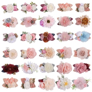 Pinza de pelo de flores artificiales para niñas de 3,5 pulgadas, horquillas SweetFlowers, Clips hechos a mano seguros, accesorios para el cabello decorativos - Product Image 1