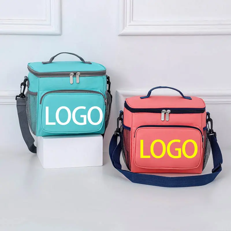 Custom Logo Outdoor Warmte Behoud Draagbare Lunchbox Tas Één Schouder Grote Capaciteit Aangepaste Picknicktas