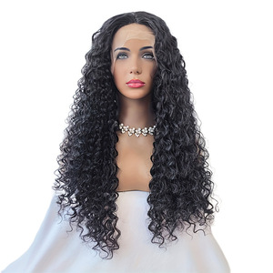 <span class=keywords><strong>Peluca</strong></span> <span class=keywords><strong>de</strong></span> Encaje Frontal Negra Estilo Africano - <span class=keywords><strong>Peluca</strong></span> Larga Sintética con Rizos Kinky para Mujer, Encaje Transparente, Alta Calidad, Colores Personalizables - Product Image 5