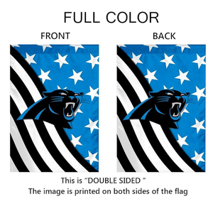 Bandera de Jardín Personalizada de los <span class=keywords><strong>Carolina</strong></span> Panthers con Diseño de la Bandera Americana, Impresa por Ambos Lados en Poliéster - Product Image 3