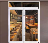 Puerta de Aluminio Blanca de Estilo Moderno con Travesaños Laterales, Resistente al Viento, para Comercios, Espacio Publicitario, Personalizable para Hospitales y Centros Comerciales