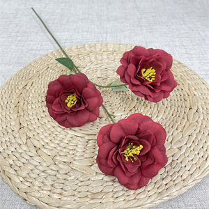 Nouvelles tiges de pivoines artificielles blanches à 3 têtes, en soie, pour arrangements floraux à la maison ou à l'hôtel - Product Image 3