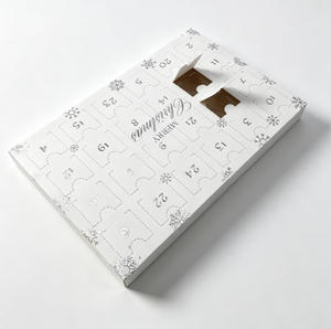 Özel Beyaz Noel Advent Takvimi Kutusu, Gümüş Folyolu 24 Yırtılabilir Kapılı Geri Sayım Hediye Paketleme Kutusu (Şekerler İçin) - Product Image 2