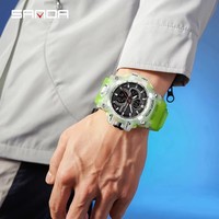 SANDA jam tangan olahraga untuk pria Jam Alarm Stopwatch LED Digital lampu belakang tampilan waktu ganda jam tangan pria kuarsa jam tangan tahan air