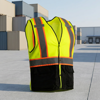 Gilet de sécurité haute visibilité JIADE à séchage rapide en maille avec bandes réfléchissantes sans manches pour la construction, la circulation et l'assainissement