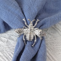 Anneaux de serviette en métal argenté en forme d'abeille, cadeau pour le Nouvel An juif, fête de Rosh Hashana, cadeau de Rosh Hashana, cadeau de Purim, judaïca, anneau de serviette de luxe