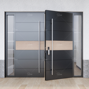 <span class=keywords><strong>Porte</strong></span> double principale de villa en métal de sécurité, dernier design, haute qualité, avec fenêtre latérale, pour l'Angleterre - Product Image 6