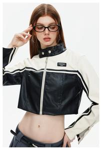 Giacca Varsity Scontata per <span class=keywords><strong>Donna</strong></span>, Giacca Varsity in Pelle Satinata per <span class=keywords><strong>Donna</strong></span>, Vendita all'Ingrosso - Product Image 3