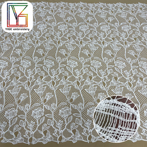 Phi lưới nước hòa tan trắng vải ren cô dâu Chất lượng cao hoa thêu guipure dây vải ren cho váy cưới - Product Image 2