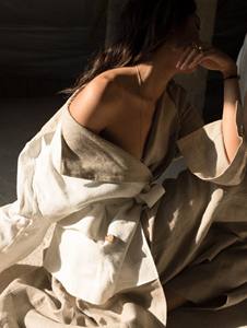 Tissu en lin-coton sergé 230g 20% lin 35% viscose 45% polyester Teint Tissu pour vêtements décontractés pour garçons et filles - Product Image 4