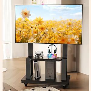 Charge maximale de 80kg Chariot de télévision mobile <span class=keywords><strong>à</strong></span> hauteur réglable pour écrans de 32 <span class=keywords><strong>à</strong></span> 75 pouces - Product Image 5