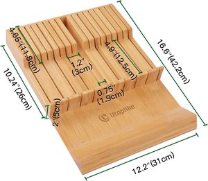 Bán Buôn Kích Thước Khác Nhau <span class=keywords><strong>Knife</strong></span> Khối Tre Dao Nhà Bếp Ngăn Kéo Tổ Chức Tre Dao Nhà Bếp Khối - Product Image 6