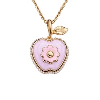 Nouveau Collier Pendentif en Forme de Pomme Ouvertable avec Lettrage, Style Européen et Américain, Vente Chaude Transfrontalière pour Femmes