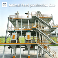 Ligne de production de granulés d'aliments pour animaux entièrement automatique 1-15t/h, usine complète de fabrication d'aliments pour volailles, porcs, bovins, moutons