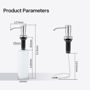 Distributeur de <span class=keywords><strong>savon</strong></span> liquide <span class=keywords><strong>en</strong></span> acier inoxydable de 500 ml, bouteilles à pompe <span class=keywords><strong>en</strong></span> métal, distributeur de <span class=keywords><strong>savon</strong></span> rectangulaire pour évier de cuisine - Product Image 4