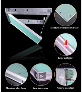 Papan gipsum, eternit, plafon Drywall, penutup pemeliharaan AC aluminium Panel akses tersembunyi - Product Image 5