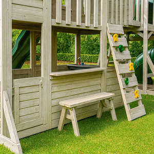 Usine chinoise de vente directe Maison en bois d'extérieur avec balançoire toboggan barres de singe mur d'escalade Ensemble - Équipement d'amusement d'extérieur OEM/ODM - Product Image 6