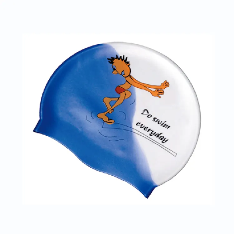 Оптовая цена мультяшная Забавная шапочка для плавания на заказ силиконовая шапочка для плавания для детей взрослых