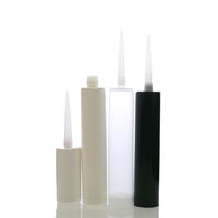 Tube de colle en verre vide de 135 ml et 300 ml, tube de mastic en plastique, cartouche de silicone avec bouchon à bec pointu et piston