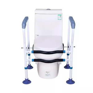 Barre d'appui de sécurité pour toilettes, dispositif d'aide pour personnes âgées avec hauteur réglable et base antidérapante - Product Image 5