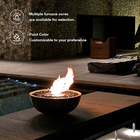 MEISU.CH Foyer d'extérieur rond autoportant pour villa moderne et jardin, foyer au gaz naturel/au bioéthanol, fournisseur de brûleurs