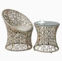 Ensemble de mobilier d'extérieur en fer et rotin, 5 pièces, table et chaises, pour jardin, cour, balcon, détente, petit coin café