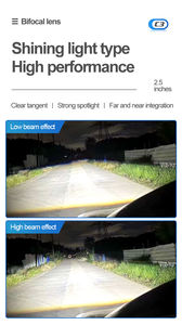 Système d'éclairage automobile pour voitures, phare <span class=keywords><strong>LED</strong></span> de <span class=keywords><strong>3</strong></span> pouces, 45 W, 5500 K, faisceau haut et bas, double puce <span class=keywords><strong>LED</strong></span>, lentille de projecteur Bi <span class=keywords><strong>LED</strong></span> - Product Image 6