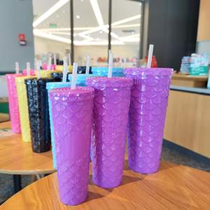 Juego europeo y americano <span class=keywords><strong>de</strong></span> 3 piezas, taza <span class=keywords><strong>de</strong></span> paja <span class=keywords><strong>de</strong></span> plástico para deportes al aire libre, taza <span class=keywords><strong>de</strong></span> Fitness, logotipo personalizado, botella <span class=keywords><strong>de</strong></span> agua para estudiantes - Product Image 2