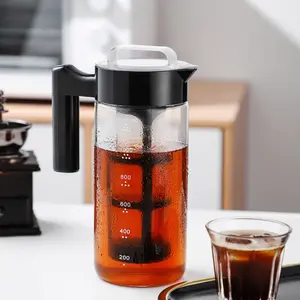 แก้วบอโรซิลิเกตทรงสูงสำหรับชงกาแฟแบบเย็นเครื่องชงกาแฟดริปชุดน้ำชากาแฟเอสเพรสโซ่เหยือกสำหรับชงกาแฟ