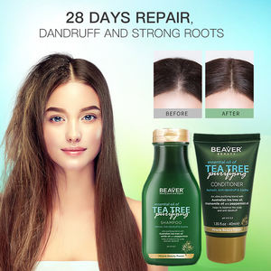 BEAVER Nature Tea Tree shampooing et après-shampooing extrait de plante contrôle de l'huile élimination des pellicules Anti démangeaisons apaisant Mini ensemble de shampooing - Product Image 4