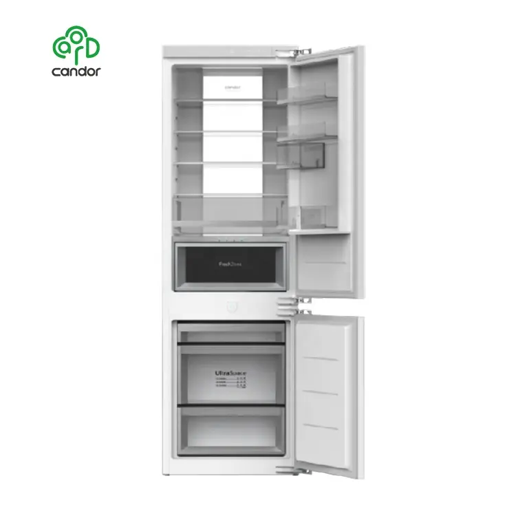 工場カスタム275Lデュアルゾーン急速冷却および冷凍統合内蔵冷蔵庫冷凍庫ホーム