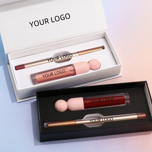 Set de Delineador y Brillo Labial Vegano Natural Resistente al Agua con Logotipo Personalizado, <span class=keywords><strong>Kit</strong></span> de Maquillaje Labial Líquido - Product Image 1
