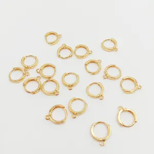 散装批发价格首饰吊式耳环环，DIY 耳环配件，铜与真正的 24 18k 金电镀