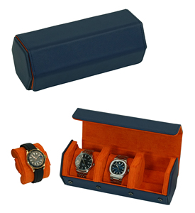 Sonny personnalisé bleu hexagonal 3 fentes <span class=keywords><strong>6</strong></span> fentes montre en cuir de voyage boîte de <span class=keywords><strong>rangement</strong></span> pour étui à rouleau - Product Image 3