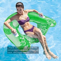 Waterhan Fabrik Großhandel Maßgefertigter Einfacher Grüner PVC Aufblasbarer Schwimmring mit Neuartigem Design für Erwachsene Verpackung