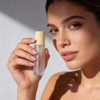 Flacon roll-on pour parfum avec bouchon en bois naturel ou noir, 10 ml, anti-fuite, pour huiles essentielles, en stock.