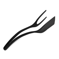 Pince à aliments de cuisine en nylon antiadhésif, multifonctionnel 2 en 1, en nylon, retourneur d'œufs, pince à pain, pince à pelle