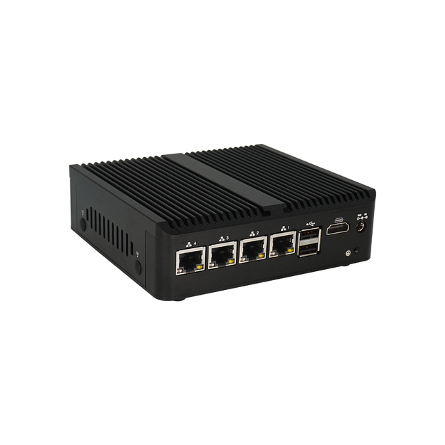 Fanless Soft Router Computer with J4125 Processor 4 Lan 2.5G Ethernet Ports Pfsense Linux Firewall Mini PC