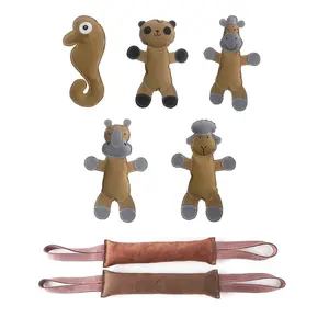 Factory custom leather dog interactive toys chewing pet products