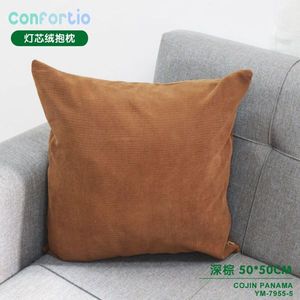 เบาะรองนั่งและหมอนอิงผ้าคอร์ดูรอยปานามา สีน้ำตาลเข้ม ขนาด 50*50 ซม. - Product Image 3