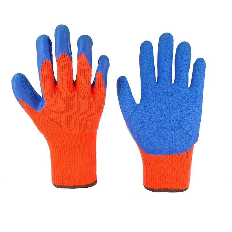 Factory Wholesale 10G TwoThreads Latex Finish Construction Gloves Industrial Safety Latex Coated Work Gloves