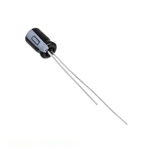 Condensador de canal del fabricante 50MH72.2MEFC4X7, aluminio, 2.2uF, 20%, 50V, radial TH, 2.2 uF, de orificio pasante - Product Image 1