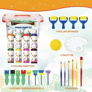 Set di pittura per bambini <span class=keywords><strong>con</strong></span> pittura a dito lavabile <span class=keywords><strong>con</strong></span> Set assortiti di pittura per bambini <span class=keywords><strong>spugne</strong></span> di pittura Set per bambini logo personalizzato - Product Image 3