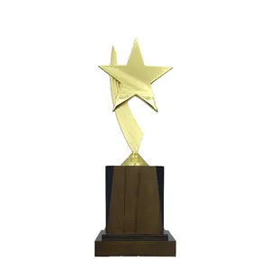 Hot Koop Gegoten Zinklegering Sport Concurrentie Memorial Gift Goedkope Metalen Ster Trofee