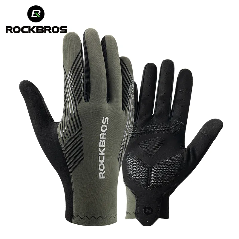 ROCKBROS Bicycle Safety Protect Custom Outdoor Sports Anti-Slip Full Finger Riding Bicycle Cycling Gloves