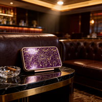 Humidor à cigares de luxe en alliage d'aluminium avec art cloisonné chinois traditionnel, décor oriental artisanal, usinage CNC